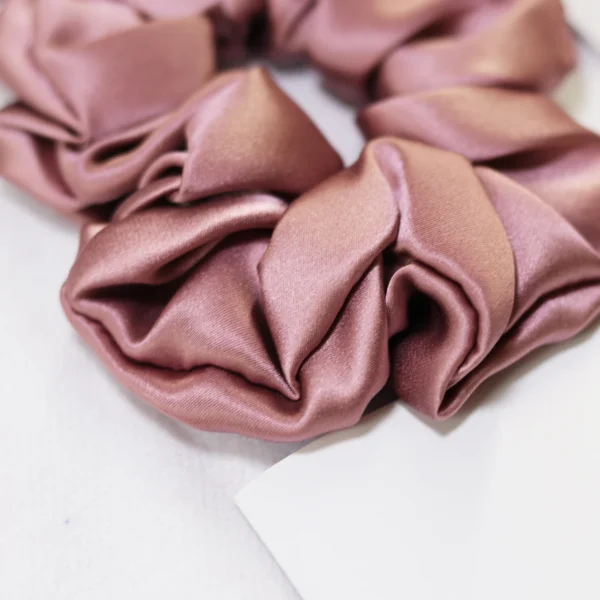 100% Natural Silk Scrunchies Hair Accessories Elastics Rubber Ponytail Holders Charmeuse Hair Bands Ties for Women Girls 3.5CM - Image 3