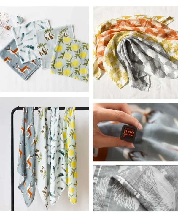 New Cotton Baby Blankets Newborn Soft Cotton Baby Blanket Muslin Swaddle Wrap Feeding Burp Cloth Towel Scarf Baby Stuff 58x58cm - Image 3