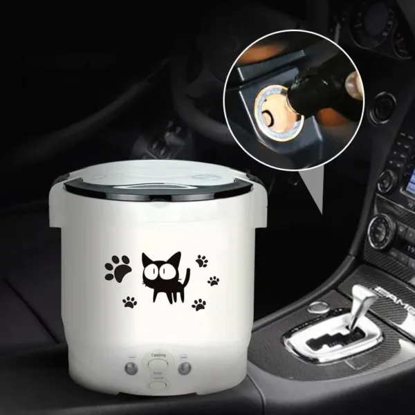 Electric Mini Rice Cooker Portable MultiCooker Household Rice Cookers 12V 24V 220V Pot Cooking Machine Pans For Car Truck Home - Image 3