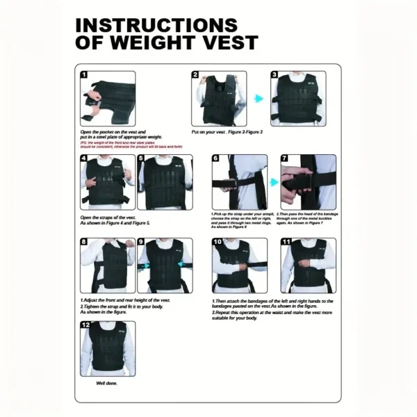 Adjustable Weight Vest, Ankle Weights With Weights, Wrist Weights, Gym Running Weights Strength Training Equipment Fitness Tools - Image 6