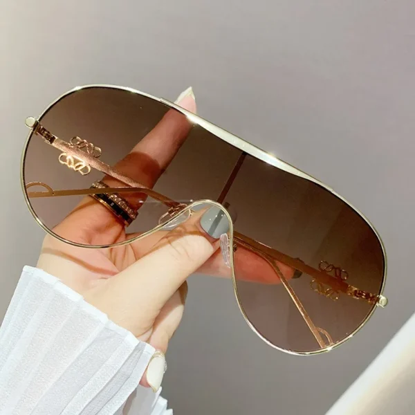 Vintage Oversized One Piece Shield Sunglasses for Women Big Frame Casual Luxury Designer Eyewear Lunette De Soleil Femme - Image 6