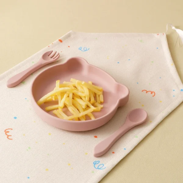 Wholesale Silicone Baby Feeding Set BPA Free Suction Dishes Plate Feeding Sucker Bowl Spoon Fork Children Tableware Baby Stuff - Image 6