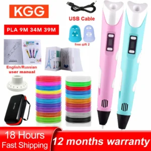 3D Printing Pen DIY Drawing Pens 9/50/100M 1.75mm PLA Filament Birthday Christmas Gifts For Kids Children With Power Travel Case