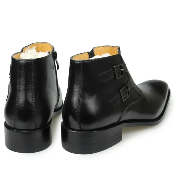 New Trend Men Zipper Ankle Boots Shoes Casual Social Summer for Metal Buckle Working Outdoor Height Increasing Big Size Natural - Image 6