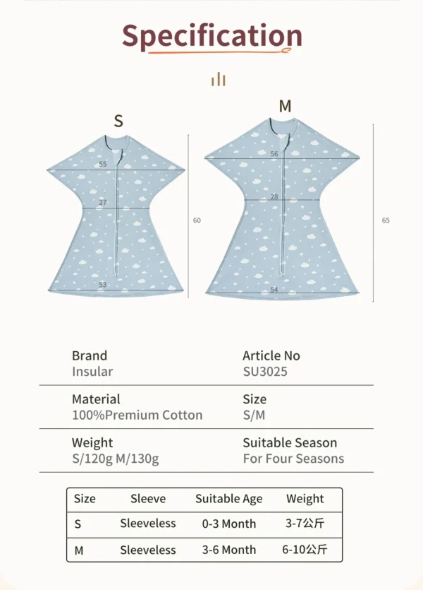 Baby Sleeping Bags Summer Thin Newborn Swaddle Blanket For 0-12Months Promote sleep Infant 100% Cotton Soft Newborn Blanket - Image 6