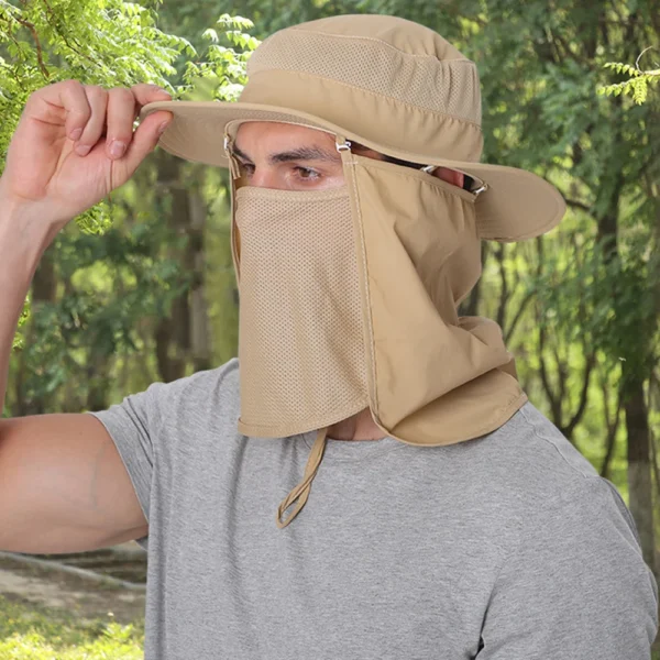 Fishing Flap Caps Men Women Sun Protection Summer Quick-drying Hat Outdoor Face Wide Brim Bucket Hat For Fishing Climbing - Image 2