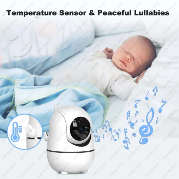 5 Inch Video Baby Monitor With Camera PTZ Zoom Babyphone Cam Security Protection Surveillance Cameras Temperature Sensor Lullaby - Image 2