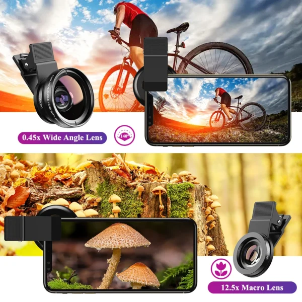APEXEL Phone Lens kit 0.45x Super Wide Angle & 12.5x Macro Micro Lens HD Camera Lentes for iPhone 6S 7 Xiaomi more cellphones - Image 5