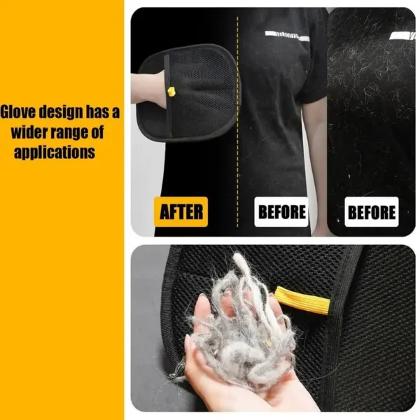 Pet Grooming Gloves Double Sided Pet Brush Gloves Static Dedusting Brush Pet Hair Remover Brush for Small Medium and Large Pets - Image 5