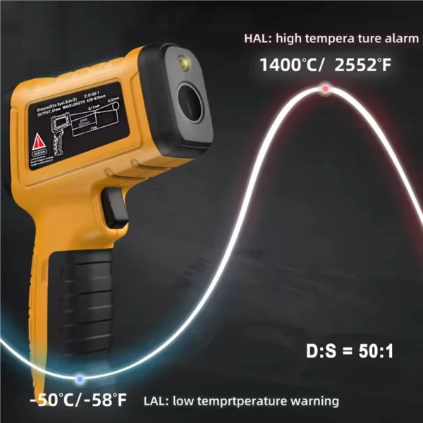BSIDE Infrared Thermometer -50~530/1400C Professional Digital IR-LCD Temperature Meter Non-contact Laser Thermometers Pyrometer - Image 5