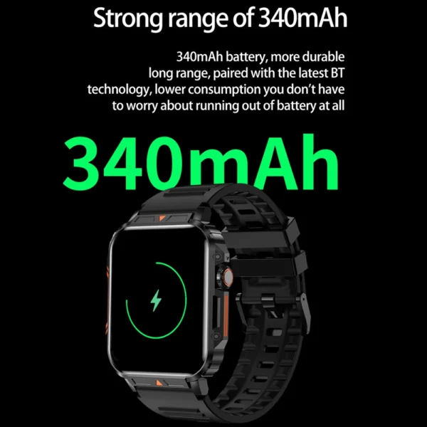 Military Outdoor GPS Sports Smart Watch Men 1.95 inch Heart Rate Blood Oxygen Bluetooth Call SmartWatches Men's For Android IOS - Image 4