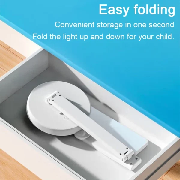 LED Clock Table Lamp USB Chargeable Dimmable Desk Lamp Plug-in LED Light Foldable Eye Protection Reading Night Light - Image 6