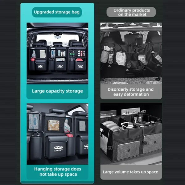 1PCS Car Trunk Storage Bag for Chery Omoda 3 Tiggo 3X 5X 3 5 7 plus 8 Pro 9 T26 X1 Seat Back Hanging Organizer for SUV Truck MPV - Image 6