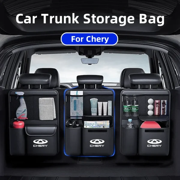 1PCS Car Trunk Storage Bag for Chery Omoda 3 Tiggo 3X 5X 3 5 7 plus 8 Pro 9 T26 X1 Seat Back Hanging Organizer for SUV Truck MPV