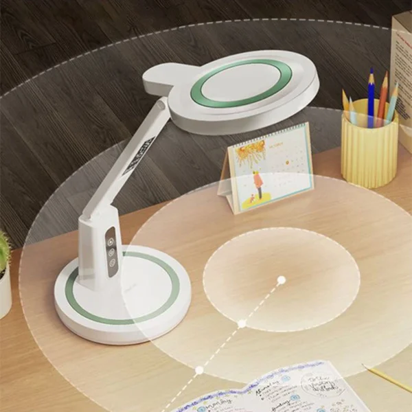 LED Clock Table Lamp USB Chargeable Dimmable Desk Lamp Plug-in LED Light Foldable Eye Protection Reading Night Light - Image 5