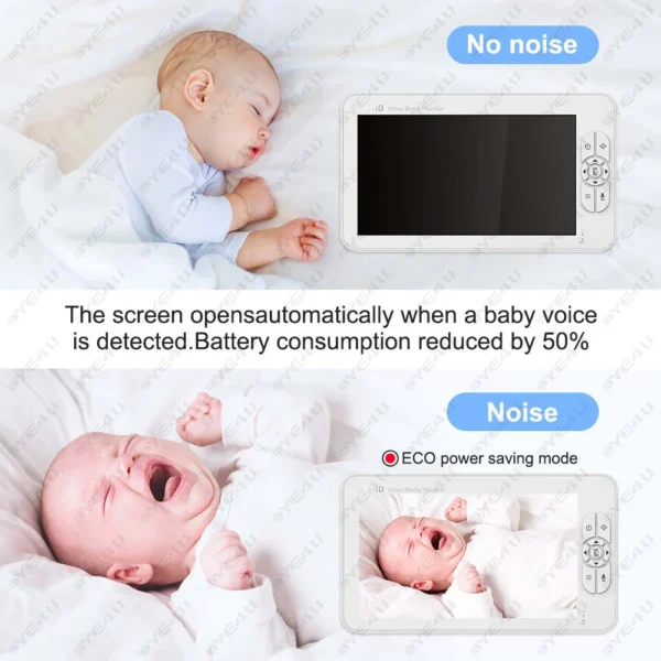 5 Inch Video Baby Monitor With Camera PTZ Zoom Babyphone Cam Security Protection Surveillance Cameras Temperature Sensor Lullaby - Image 3