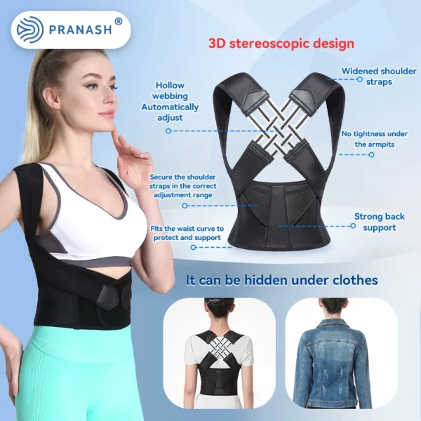 Adjustable Back Posture Corrector Belt Women Men Prevent Slouching Relieve Pain Posture Corrector - Image 5