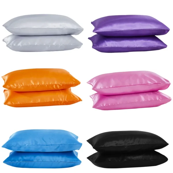 Silky Satin Skin Care Pillowcase Hair Anti Silk Pillow Case Comfortable Queen King Full Size Pillow Cover Home Decor - Image 2