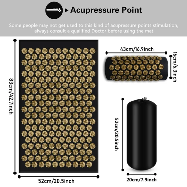 Acupressure Yoga Mat Kuznetsov's Applicator Cushion Sensi Massage Body Needles With Spikes Pillow Foot Massager Fitness Pilates - Image 5