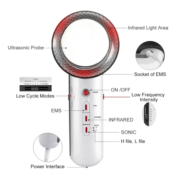 Ultrasound Cavitation EMS Body Slimming Massager Lipo Fat Burner Machine Galvanic Infrared Ultrasonic Weight Loss Beauty Health - Image 6