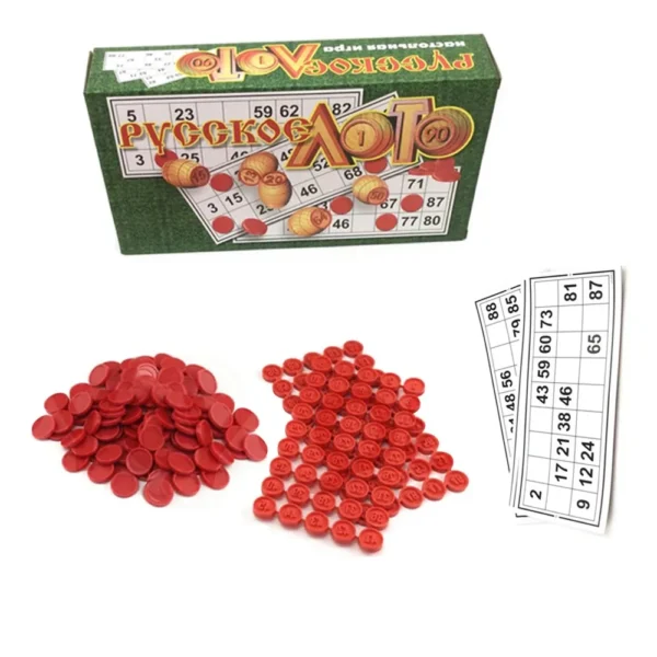 Russian Bingo Game Fun Board Traditional Bingo Lotto Lottery Family Game Set Bingo Toys Counters Party Bingo Lucky Balls Game - Image 6
