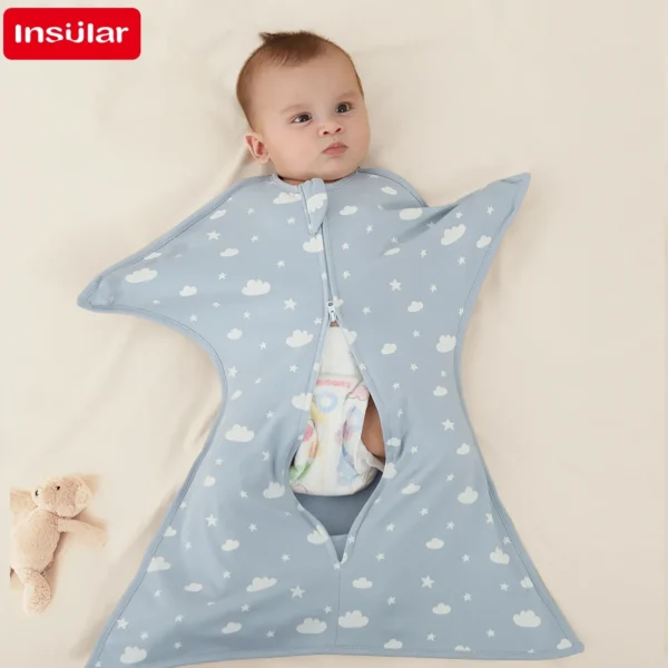 Baby Sleeping Bags Summer Thin Newborn Swaddle Blanket For 0-12Months Promote sleep Infant 100% Cotton Soft Newborn Blanket - Image 3