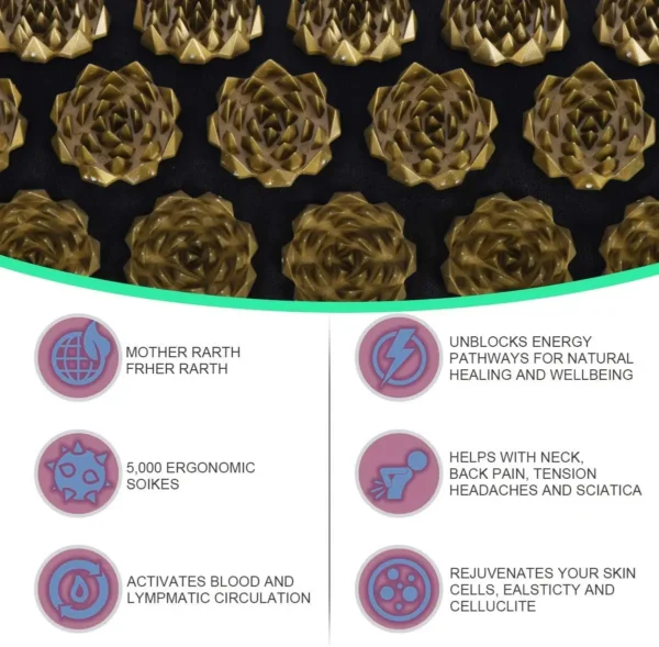 Acupressure Yoga Mat Kuznetsov's Applicator Cushion Sensi Massage Body Needles With Spikes Pillow Foot Massager Fitness Pilates - Image 2