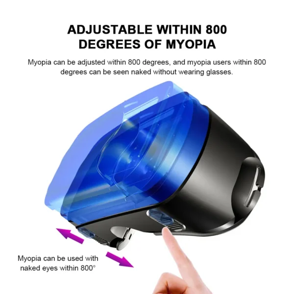 Virtual Reality 3D VR Headset Smart Glasses Helmet for Smartphones Cell Phone Mobile 7 Inches Lenses Binoculars with Controllers - Image 2