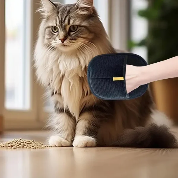 Pet Grooming Gloves Double Sided Pet Brush Gloves Static Dedusting Brush Pet Hair Remover Brush for Small Medium and Large Pets - Image 3