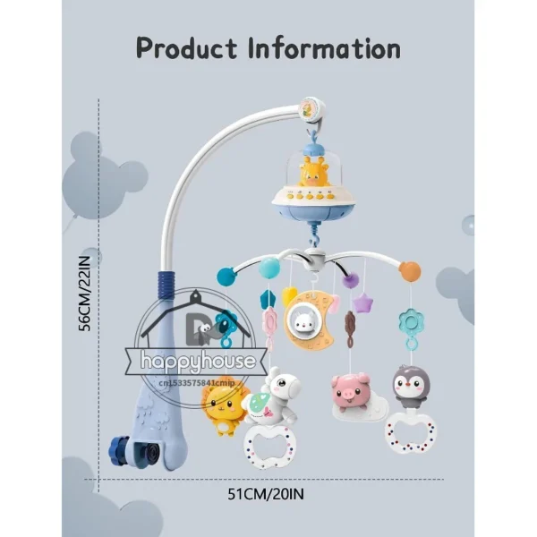 Musical Baby Crib Mobile with Lights Music Projection for Infants Remote Control Crib Toys for Newborn Baby Mobile for Crib Toys - Image 5