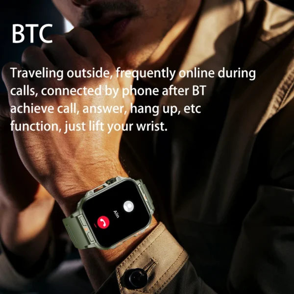 Military Outdoor GPS Sports Smart Watch Men 1.95 inch Heart Rate Blood Oxygen Bluetooth Call SmartWatches Men's For Android IOS - Image 2