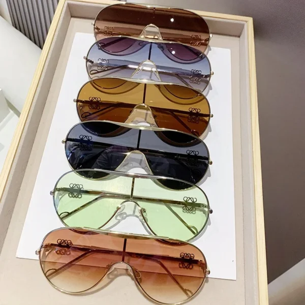 Vintage Oversized One Piece Shield Sunglasses for Women Big Frame Casual Luxury Designer Eyewear Lunette De Soleil Femme - Image 2