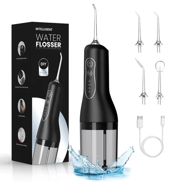 Oral Irrigator Portable Dental Water Flosser USB Rechargeable Water Jet Floss Tooth Pick Jet Tip Modes Waterproof - Image 6